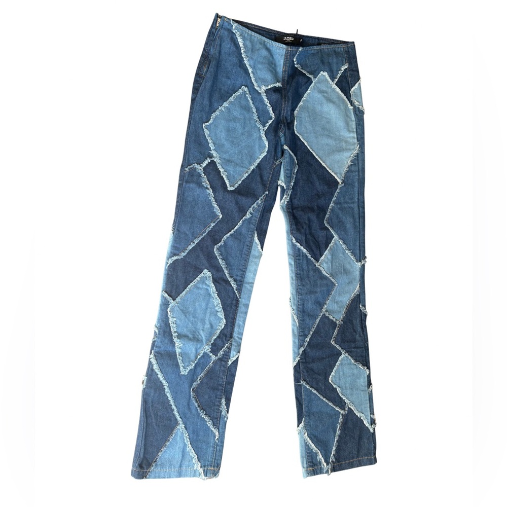 Jaded London Blue Patchwork Jeans